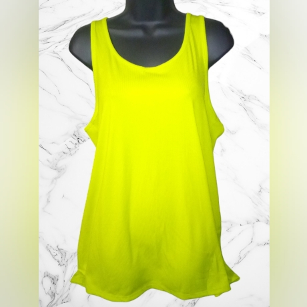 "LB Active" Women's Stretchy Ribbed Mesh Lightweight Activewear Tank Top